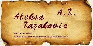 Aleksa Kazaković vizit kartica